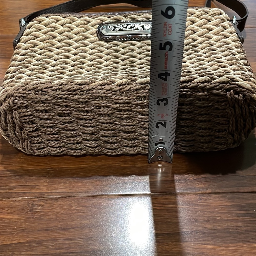Brighton Woven Straw & Leather Crossbody Bag Handbag Purse - Picture 11 of 14